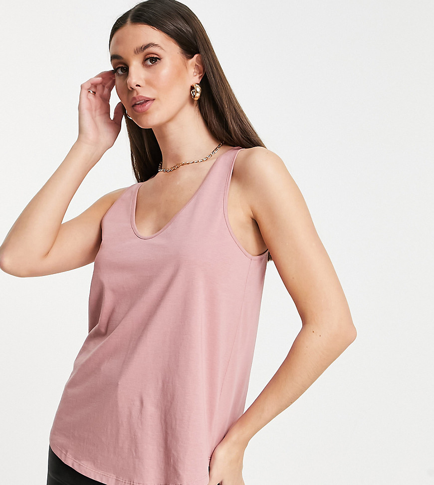 ASOS DESIGN Tall ultimate tank top with scoop neck in organic cotton blend in rose-Pink