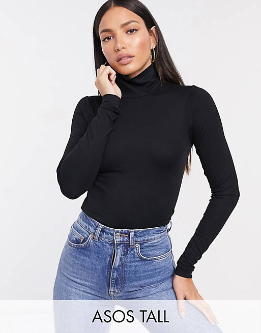 ASOS DESIGN Tall ultimate turtle neck long sleeve top in black