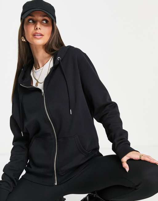 Asos black hot sale zip hoodie