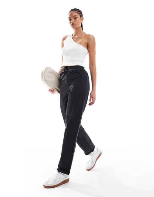 ASOS DESIGN Tall - Utility-broek in zwart met wassing