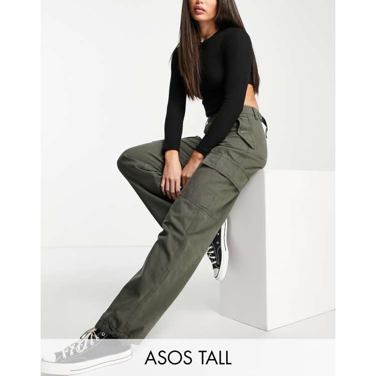 ASOS DESIGN utility cargo trousers in navy