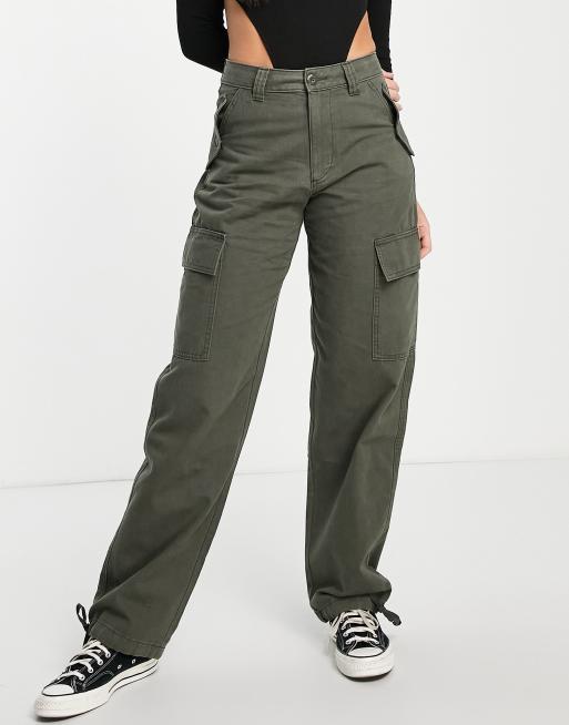 ASOS DESIGN cargo trousers in dark green