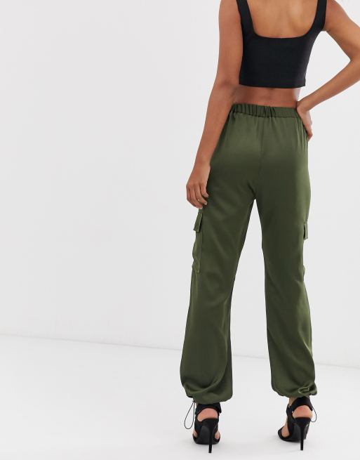 ASOS DESIGN Tall utility cargo trousers in khaki