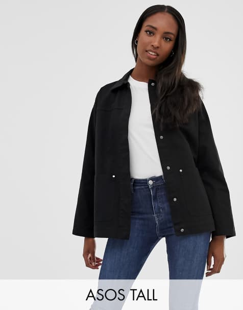 ASOS DESIGN Tall utility washed cotton jacket
