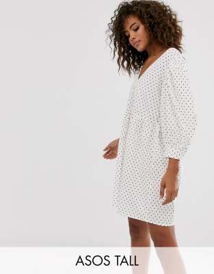 asos brown polka dot dress