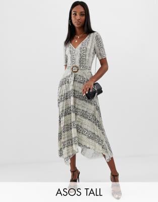 asos snake print midi dress