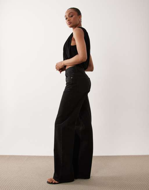 ASOS DESIGN Tall - Vaqueros rectos de pernera ancha en negro, 2 de 5