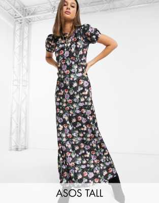 asos purple floral dress