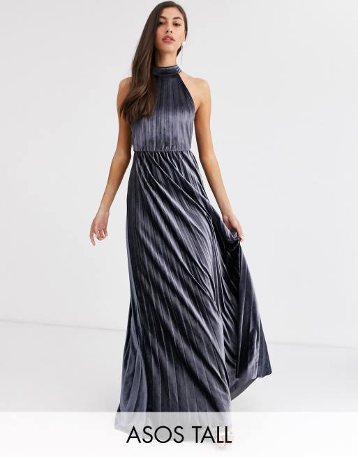 Asos velvet outlet pleated dress