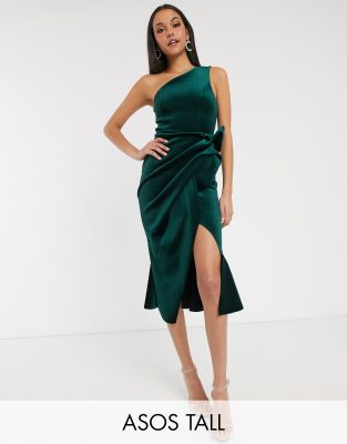 velvet dress one shoulder