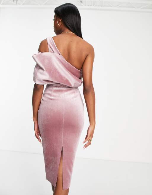 asos pink velvet dress