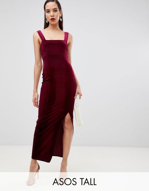 ASOS DESIGN Tall velvet square neck maxi dress
