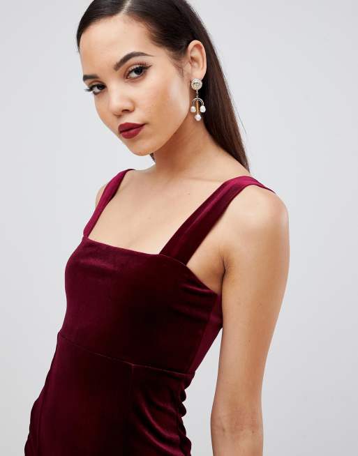 ASOS DESIGN Tall velvet square neck maxi dress