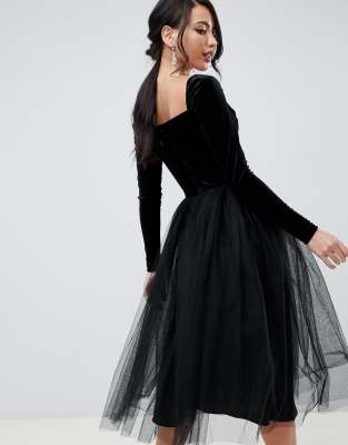 velvet and tulle dress