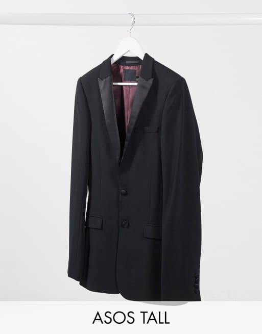 ASOS DESIGN Tall - Veste de smoking très ajustée - Noir