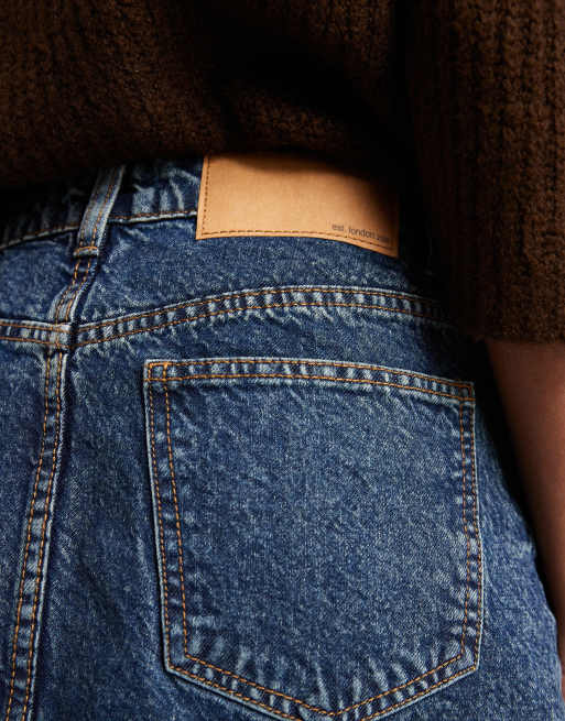 ASOS DESIGN Tall - Vintage-blå mininederdel med høj talje i denim, 2 af 5