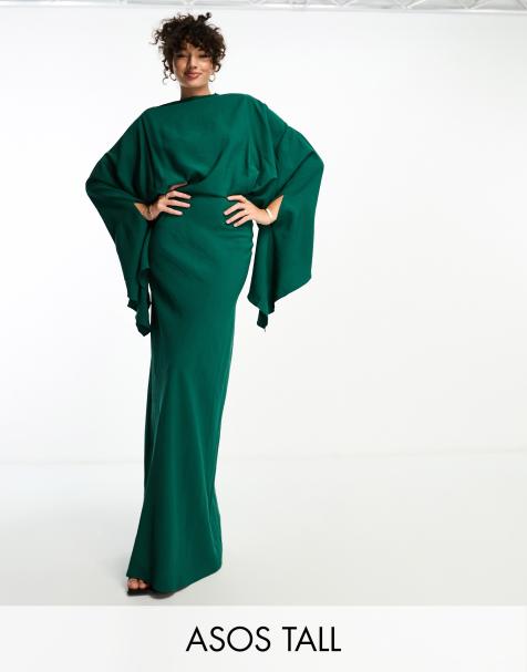 ASOS DESIGN Tall extreme drape sleeve maxi dress with open back in