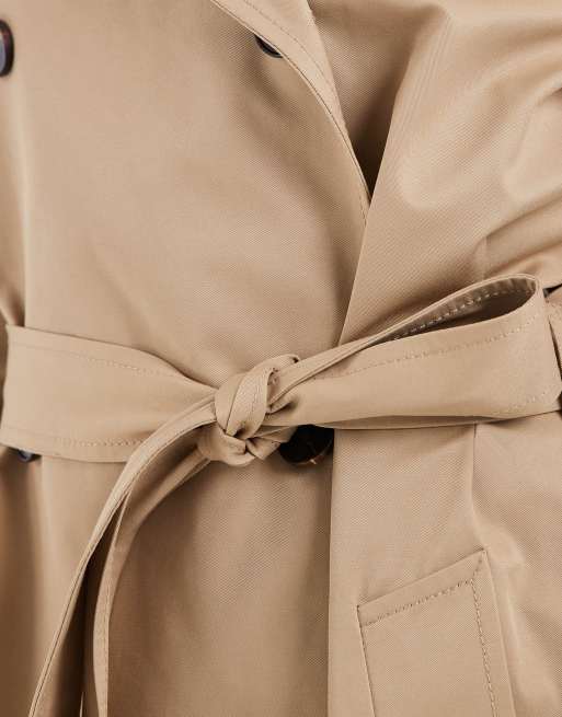 ASOS DESIGN Tall - Waterafstotende trenchcoat met lange pasvorm in stone, 3 van 4