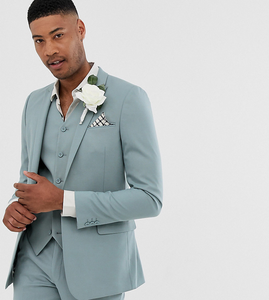 ASOS DESIGN – Tall – Wedding – Pastellblå kostymjacka med smal passform