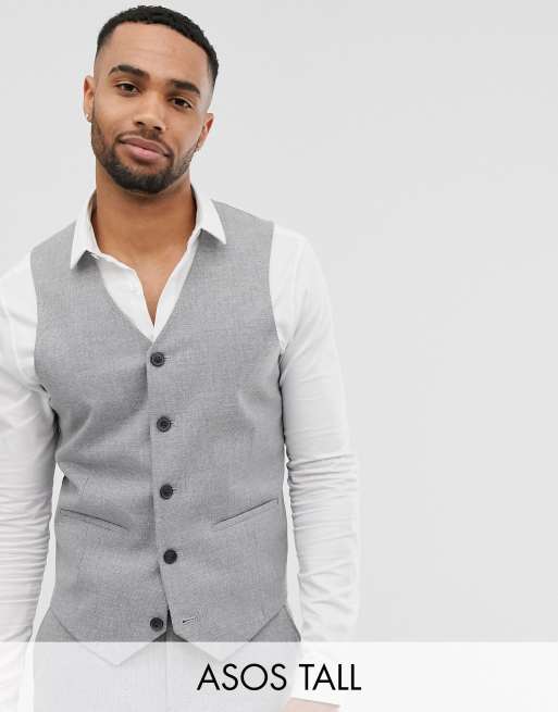 Grey shop textured waistcoat