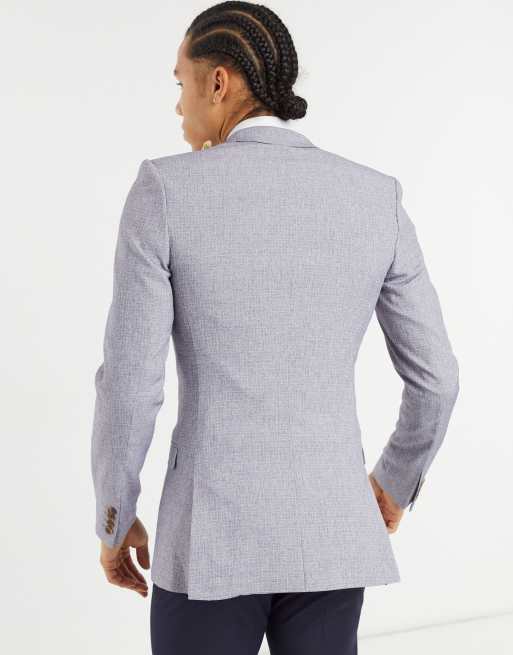 ASOS DESIGN Tall - Wedding - Super skinny colbert in donkergrijze crosshatch, 2 van 4