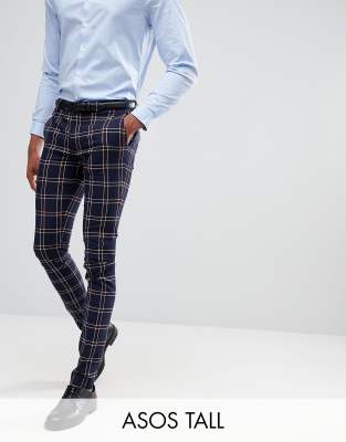 asos mens checked trousers