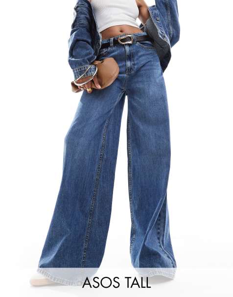 ASOS DESIGN Tall – Weit geschnittene Jeans in Mittelblau - view 1