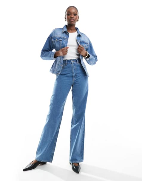 ASOS DESIGN Tall – Weite Dad-Jeans in reinem Blau - view 1