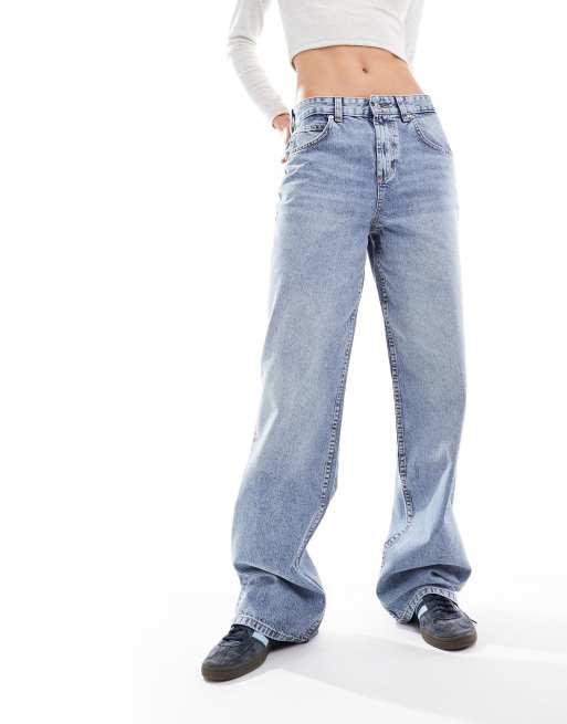 ASOS DESIGN Tall – Weite Jeans in Mittelblau mit niedrigem Bund , 4 von 5