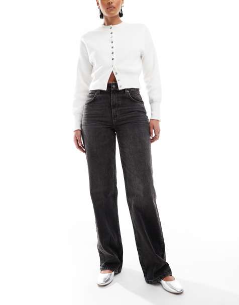 ASOS DESIGN Tall – Weite Jeans in verwaschenem Schwarz - view 1