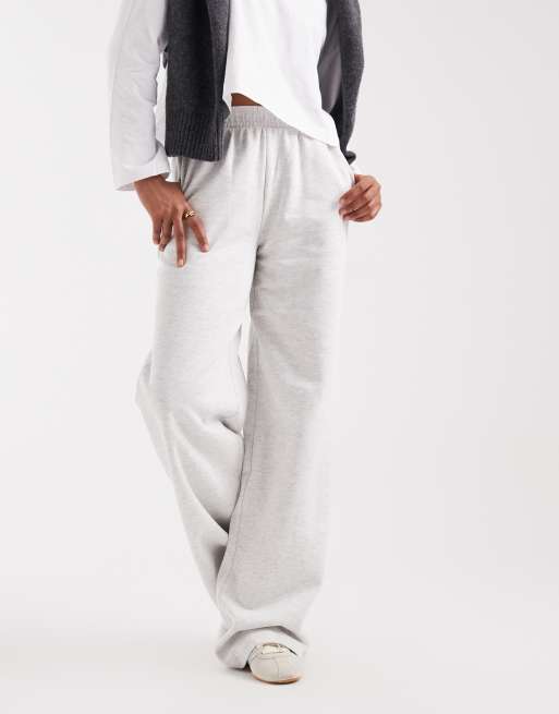 ASOS DESIGN Tall wide leg brushback jogger in ice marl, 5 of 5