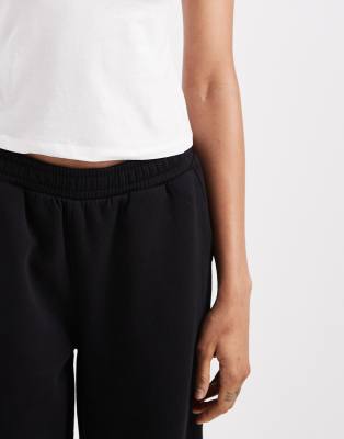 Asos Tall Asos Design Tall Wide Leg Brushback Sweatpants In Black