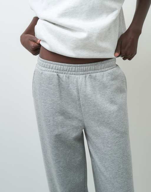 ASOS DESIGN Tall wide leg brushback sweatpants in gray heather, 5 of 5