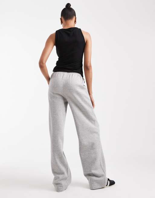 ASOS DESIGN Tall wide leg brushback jogger in grey marl