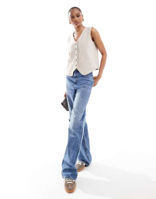 ASOS DESIGN Tall dad jeans in mid blue
