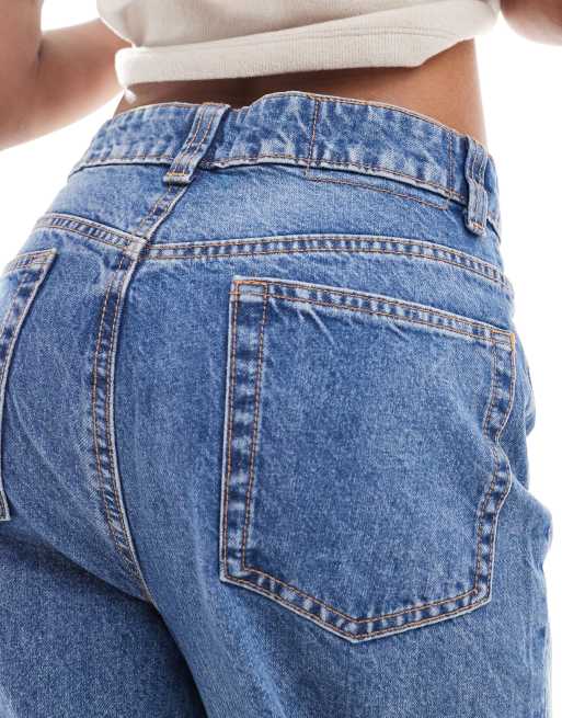 ASOS DESIGN Tall dad jeans in mid blue