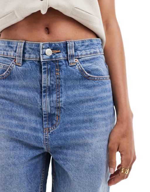 ASOS DESIGN Tall dad jeans in mid blue