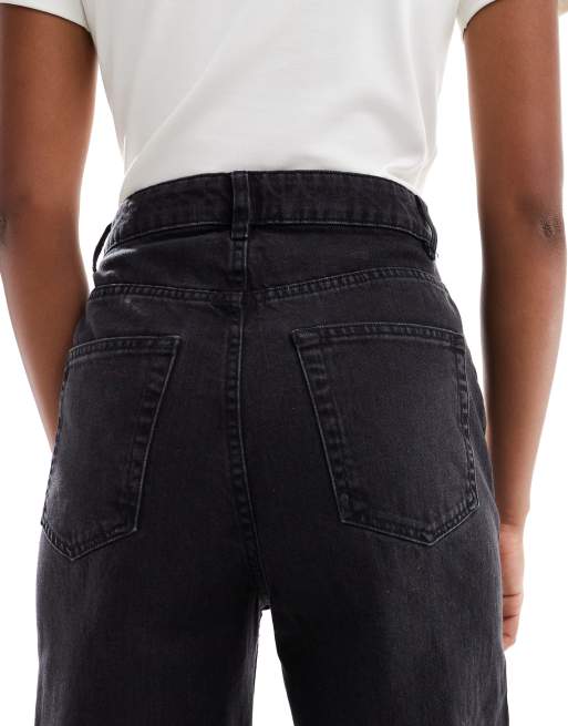 ASOS DESIGN Tall wide leg dad jeans in washed black, 5 of 5