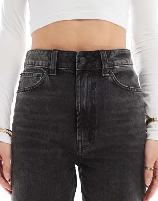 ASOS DESIGN Tall wide leg dad jeans in washed black