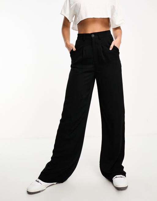 ASOS DESIGN Tall clean cargo pants with tab detail in black