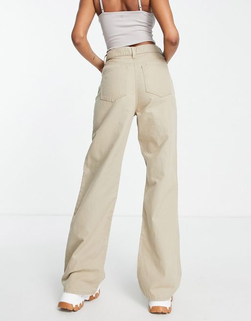 ASOS DESIGN Tall casual wide leg pants in beige