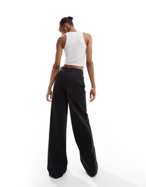 ASOS DESIGN Tall wide leg jeans in black, 4 of 5