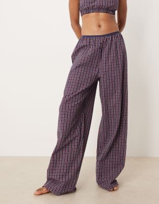 Asos Tall Asos Design Tall Wide Leg Pajama Pants With Elastic Waistband In Multi