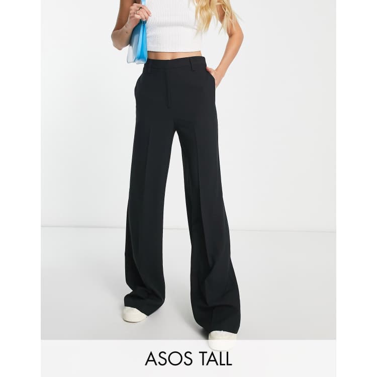 ASOS DESIGN Tall wide leg pants in black