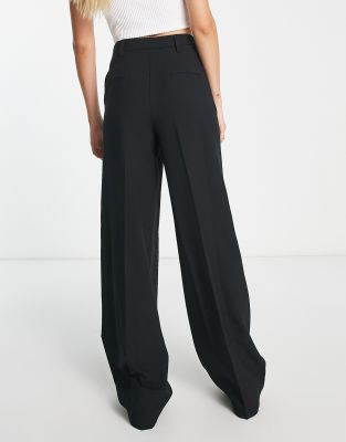 ASOS DESIGN Tall formal wide leg pants in black