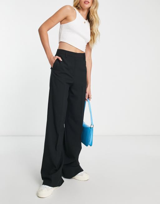 ASOS DESIGN Tall wide leg pants in black