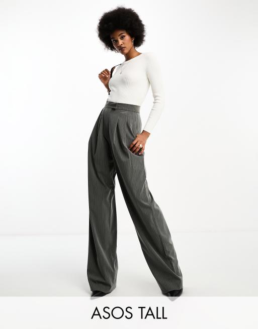 ASOS DESIGN Tall pull on pants in gray