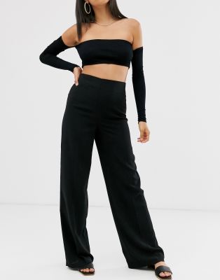 high waisted wide leg trousers