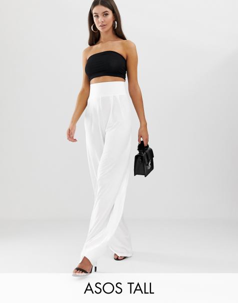 ASOS DESIGN Tall wide leg trousers with deep waistband