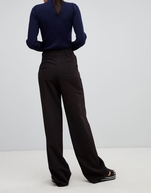 Asos design wide leg outlet trousers with pleat detail